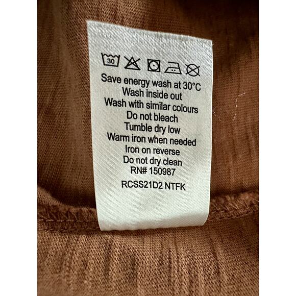 Rylee + Cru Amber Tomatoes Rust Orange Jersey Shirt Short Sleeve Cotton Dress 6 - Picture 7 of 8